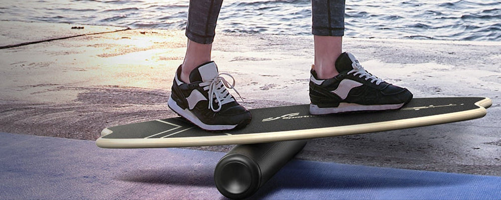 Sportneer Balance Board - 7 Modes Wobble Board with Adjustable Stoppers - Exercise Balancing Stability Trainer for Improve Balance, Surf Trainer & Physical Therapy - Roller and 2.8'' Ball Included