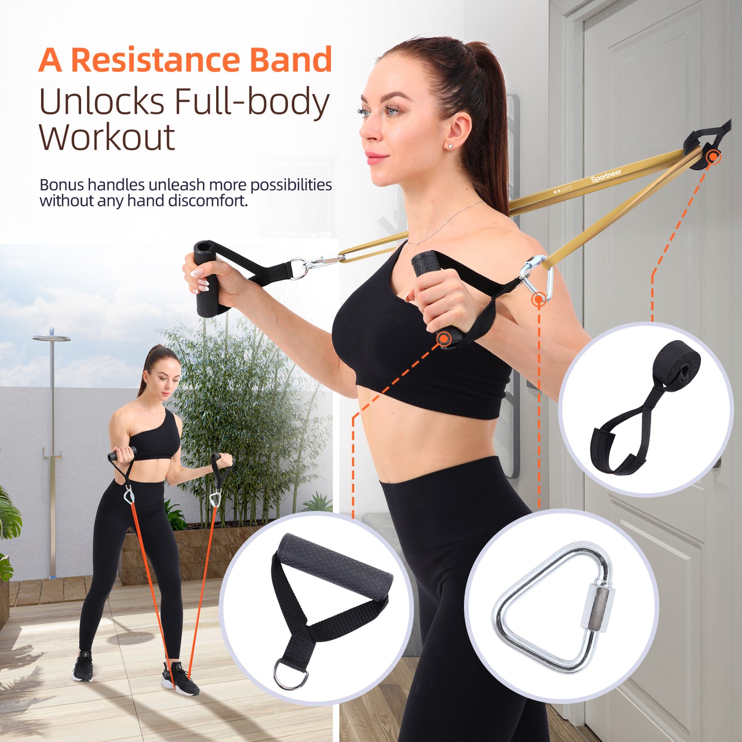 Resistance Bands for Working Out: Pull Up Bands 5-130lb 5 Levels Exercise Bands Workout Bands Set with Handles & Door Anchor Pull Up Assist Bands for Men Women Resistance Training