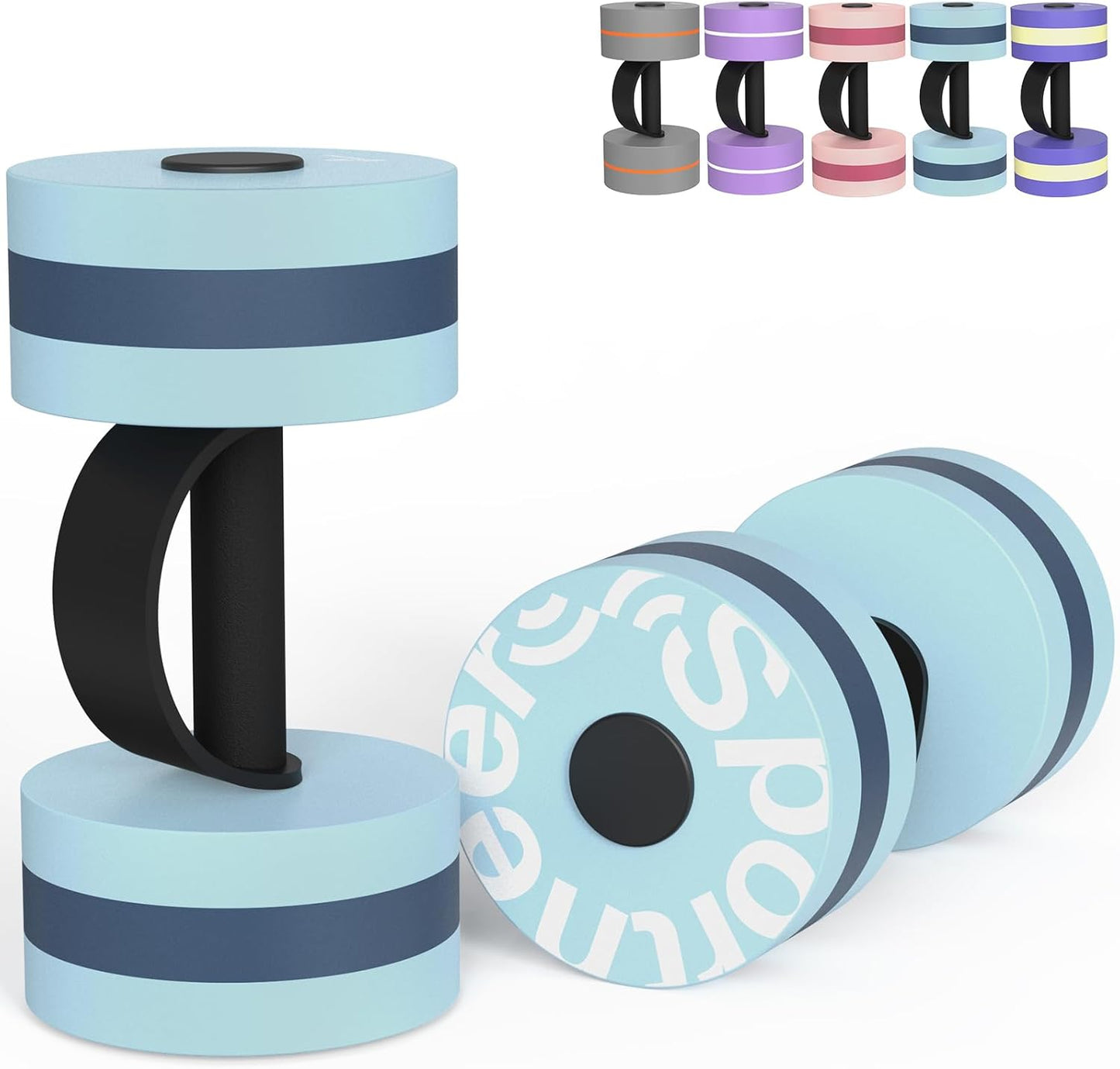 Sportneer Water Weights Aquatic Exercise Dumbbells Water Dumbbell Aerobics Workouts Set of 2 EVA Foam Pool Weights Dumbbells Set