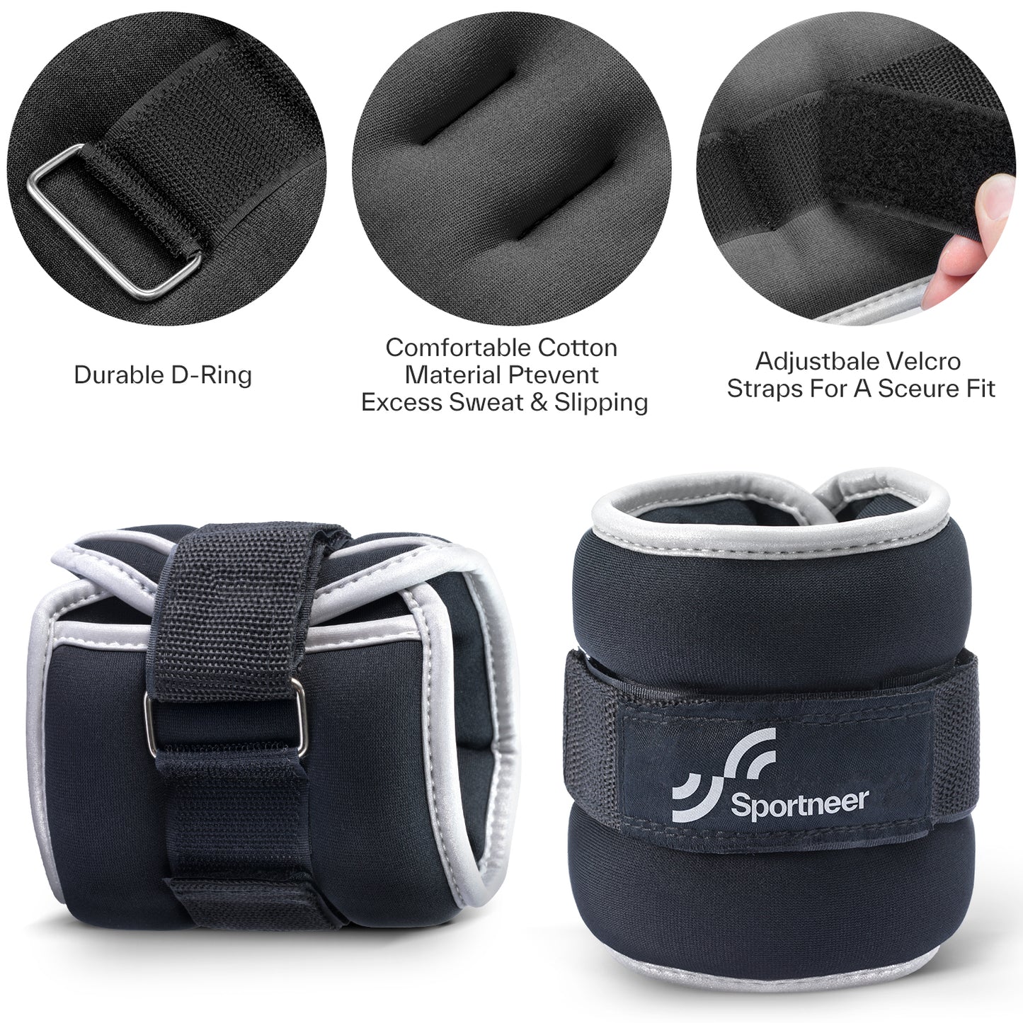 Sportneer Ankle Weights Wrist Weights 1 lb