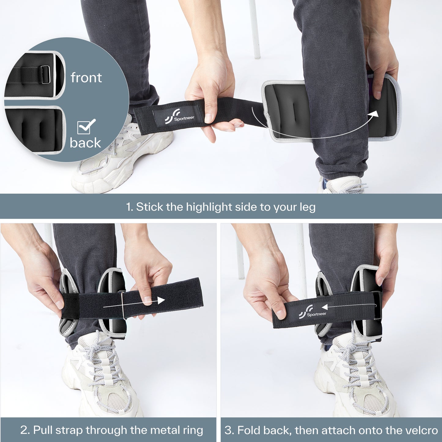 Sportneer Ankle Weights Wrist Weights 1 lb