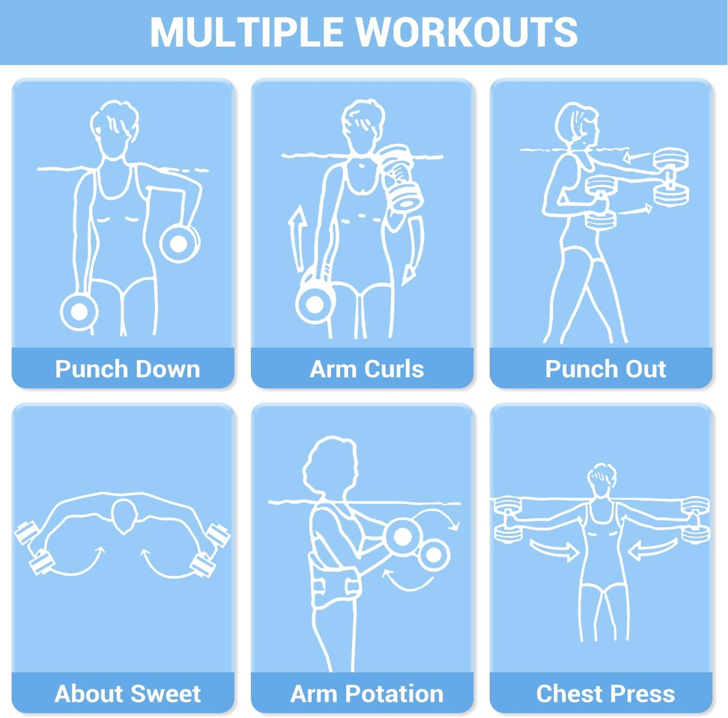 Sportneer Water Weights Aquatic Exercise Dumbbells Water Dumbbell Aerobics Workouts Set of 2 EVA Foam Pool Weights Dumbbells Set