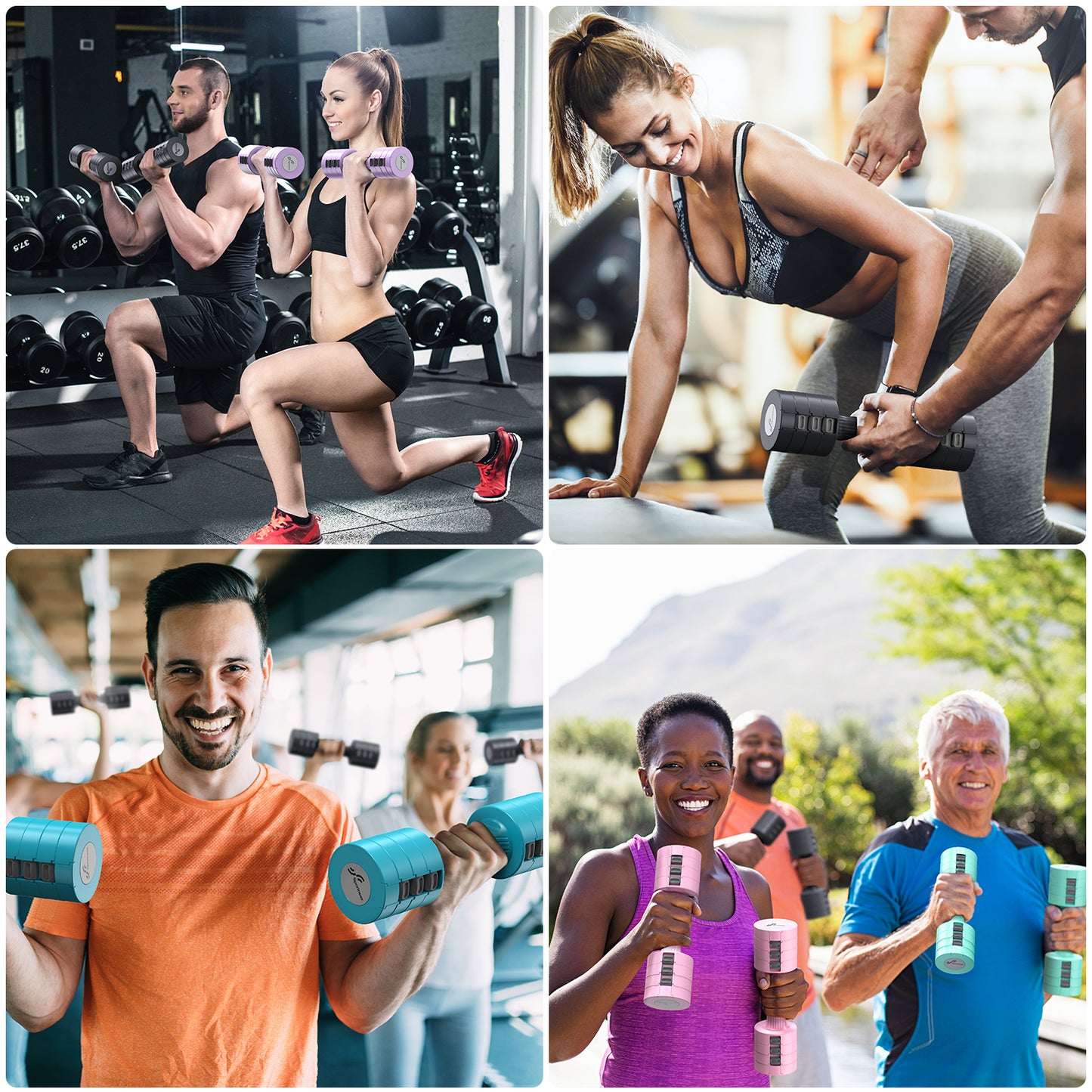 Adjustable Dumbbells Hand Weights Set: Sportneer 5 lb Dumbbells Set of 2 Each 2lb 3lb 4lb 5lb Free Weights Fast Adjust Weight 4 In 1 Weights Dumbbells Set for Women Men Home Gym Exercise Training