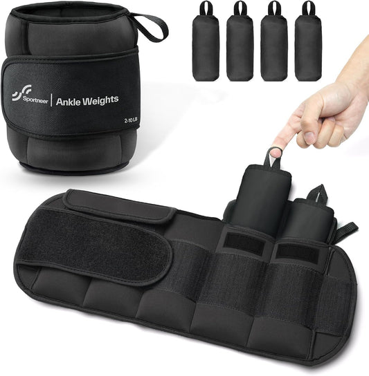 Sportneer Adjustable Ankle Weights 4-20 LBS