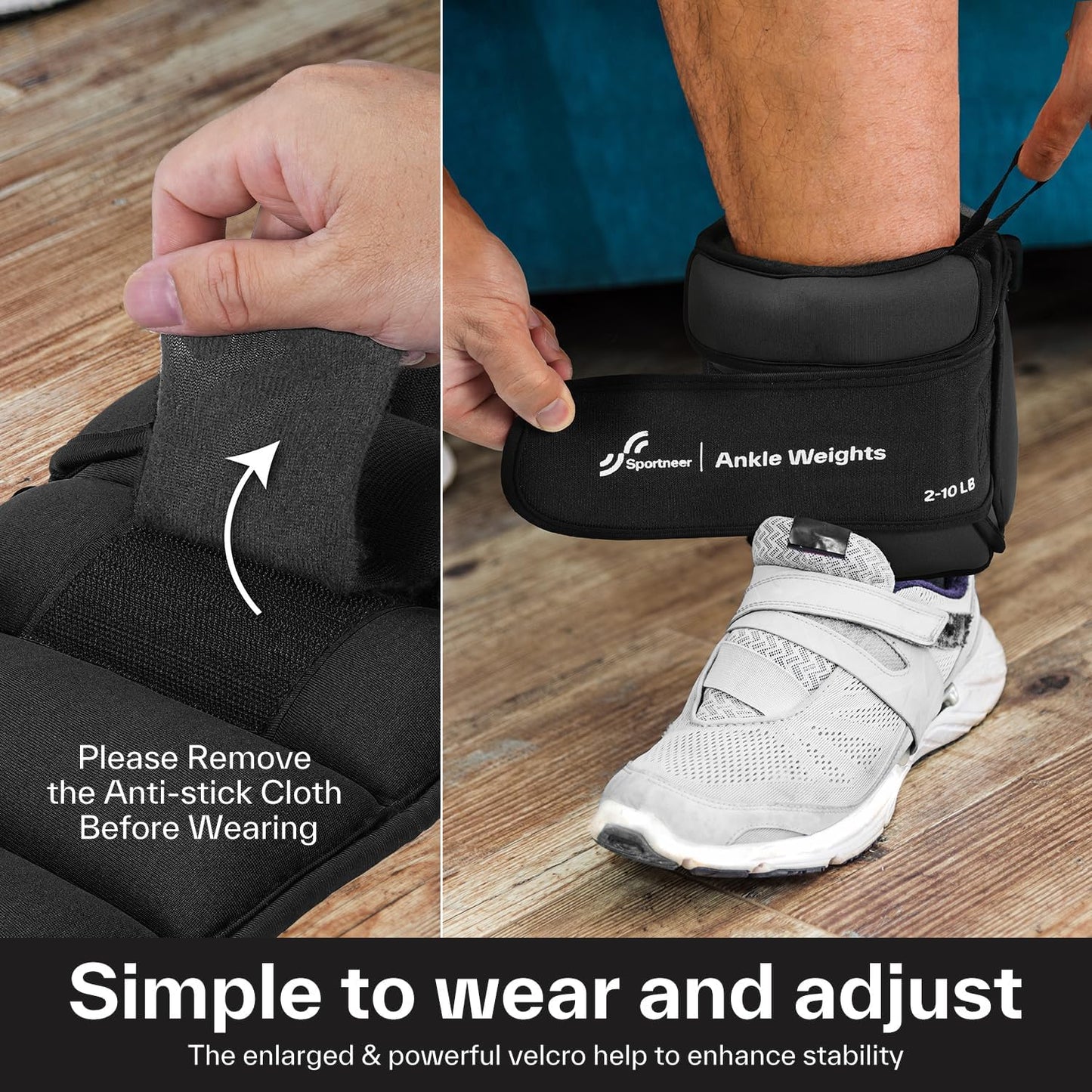 Sportneer Adjustable Ankle Weights 4-20 LBS