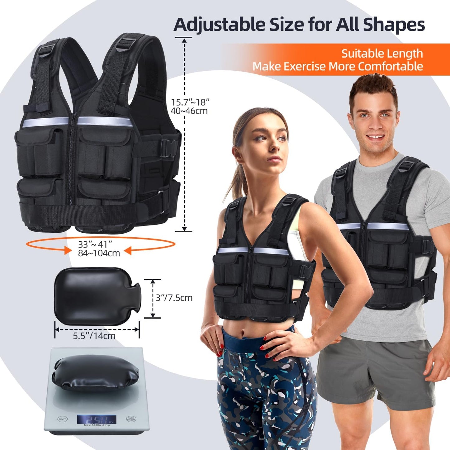 Sportneer Adjustable Weighted Vest 2-42LBS