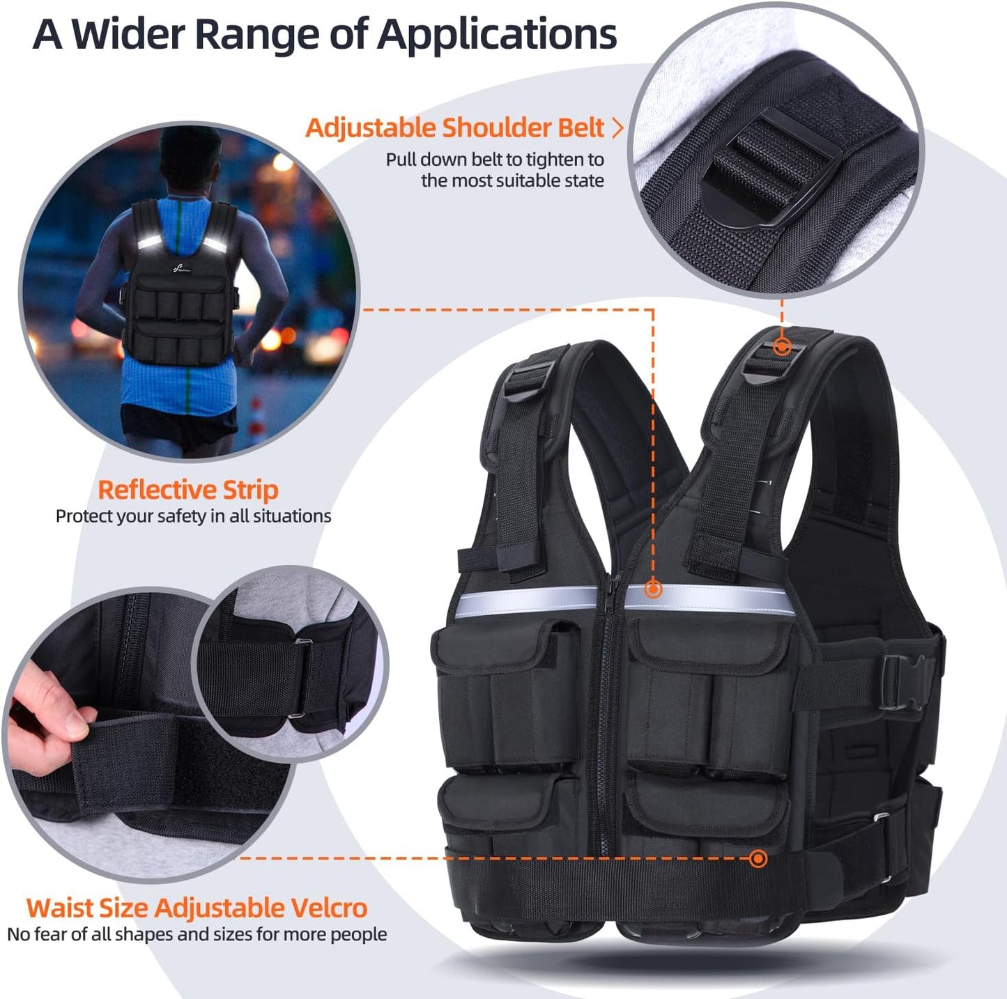 Sportneer Adjustable Weighted Vest 2-42LBS