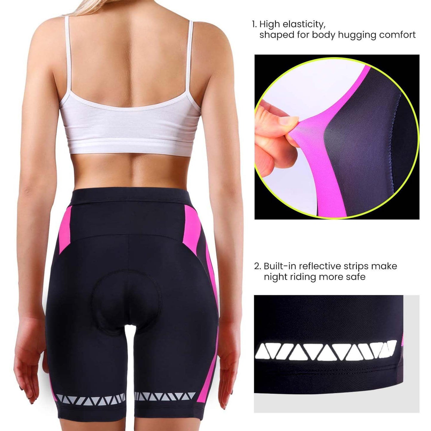 Sportneer Women's 4D Padded Cycling Shorts