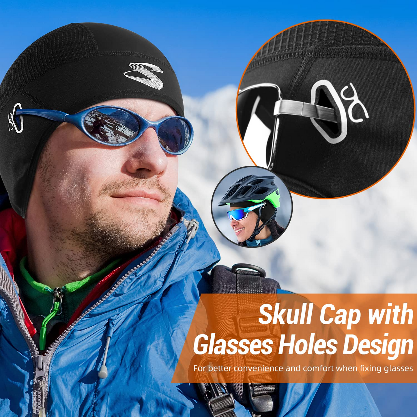 Sportneer Skull Cap Winter Cycling Hat