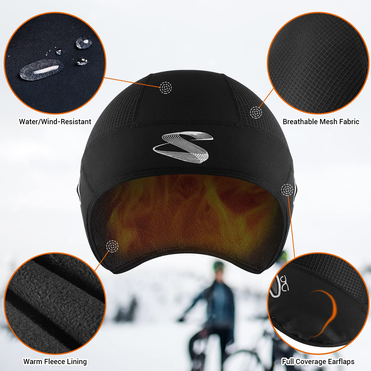 Sportneer Skull Cap Winter Cycling Hat