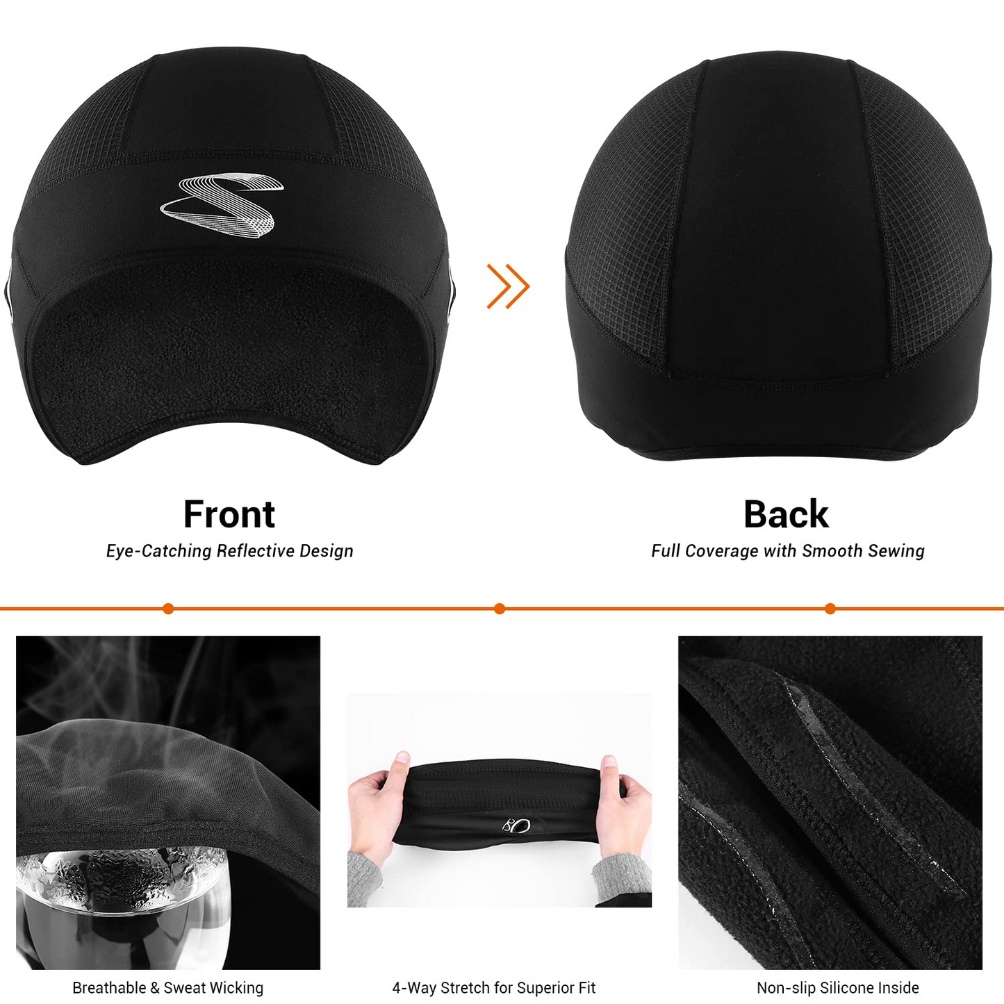 Sportneer Skull Cap Winter Cycling Hat