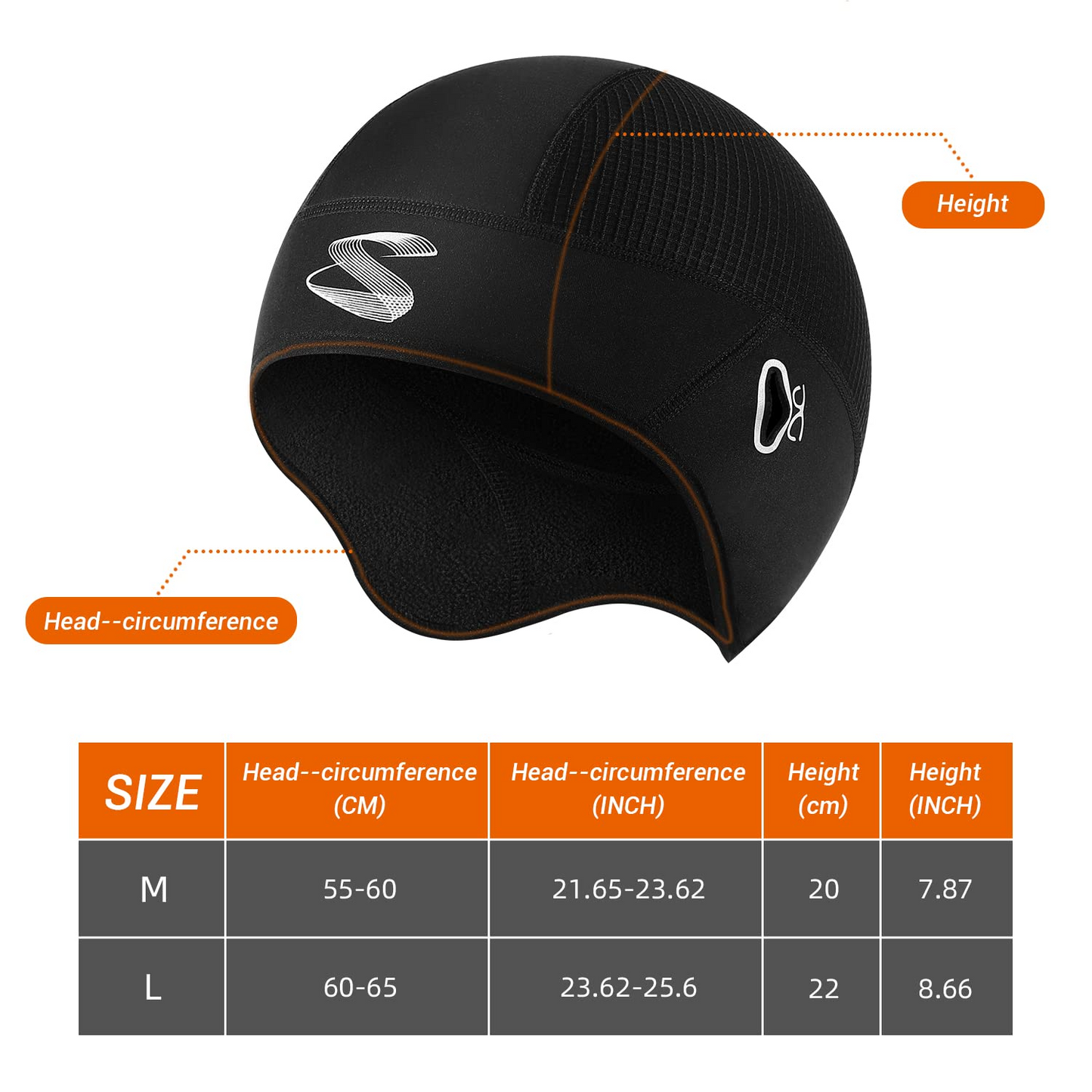 Sportneer Skull Cap Winter Cycling Hat