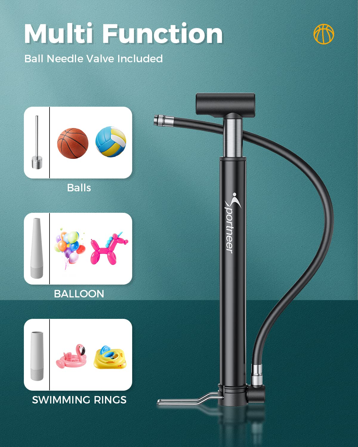 Sportneer Mini Portable Bike Hand Pump